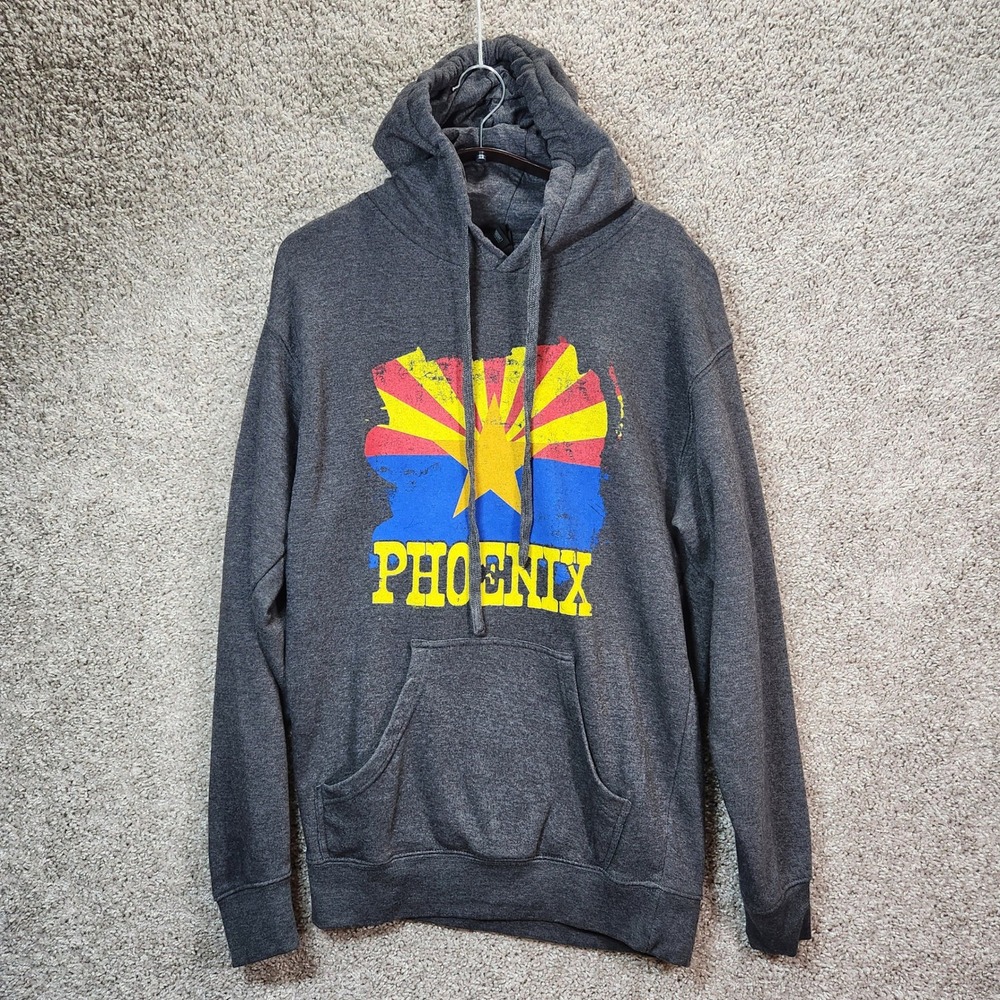 Point‎ Sportswear Hoodie Medium Gray Phoenix Arizona Flag Graphic Pullover Sweat